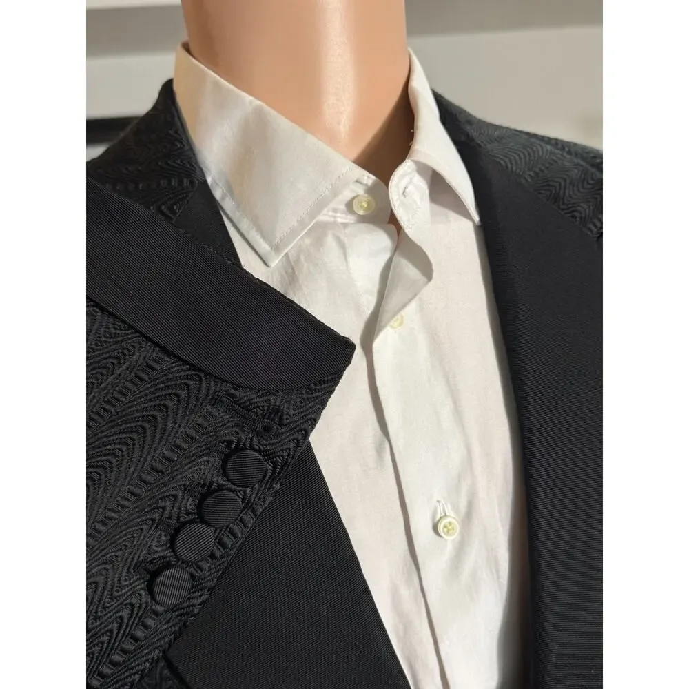 Tom Ford Dinner Jacket Tuxedo Set Peak Lapels Grossgrain Black 52 42 35x32 Pants